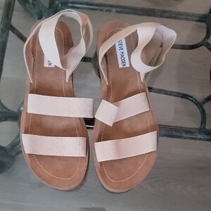 Steve Madden Beige/Tan Elastic Strap Sandals